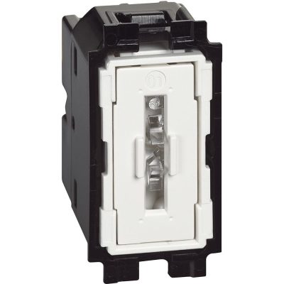 Interruptor Monopolar Iluminable en Color Blanco 10A 250V de1 Módulo