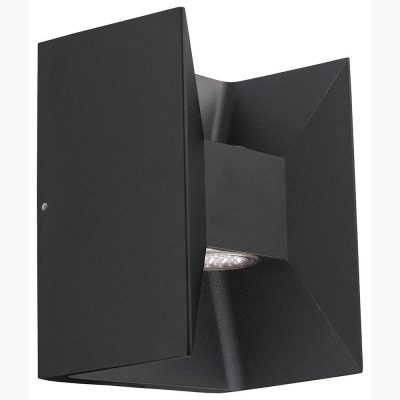 Lámpara de Pared Exterior LED Morino Negra 2x5W