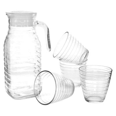 Set de Pichel con 4 Vasos Color Transparente