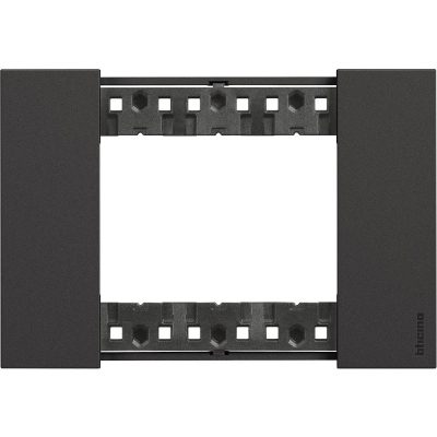 Placa Living Now de 3 Módulos en Color Negro de 125 x 86 mm