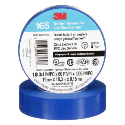 Cinta Aislante Eléctrica Vinil Azul 3/4 Plg x 18 Metros