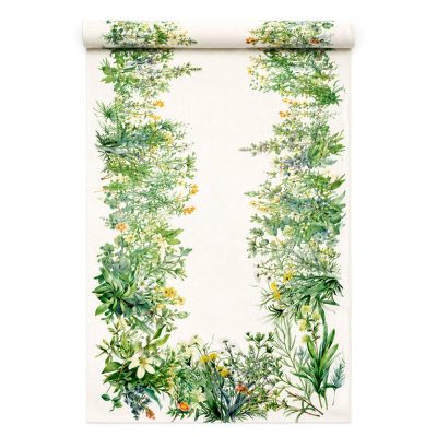 Camino de Mesa con Diseño Jardín para Comedor de 150 x 50 cm Verde