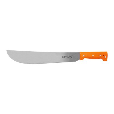 Machete Estándar de Hoja Pulida 14 Plg con Cacha Naranja Remachada