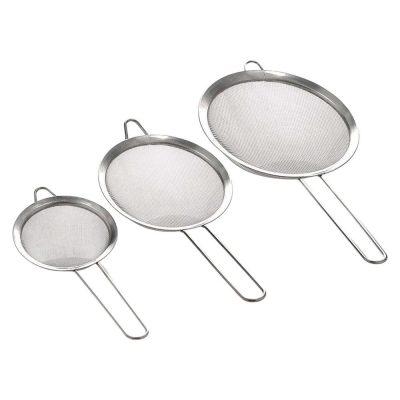 Set de 3 Coladores de Acero Inoxidable Color Plateado