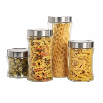 Set de 4 Frascos de Vidrio