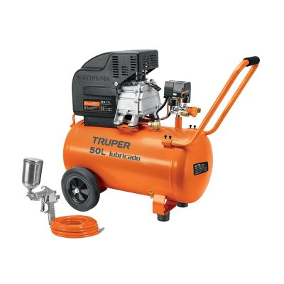 Compresor de Aire Horizontal 50 L 3.5 Hp Kit con Manguera y Pistola
