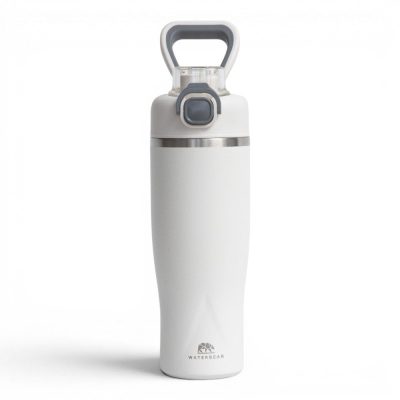 Botella Térmica de Acero Inoxidable de 500 mL con Tapa Antiderrame Color Blanco