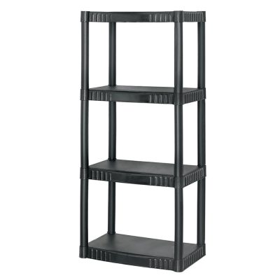 Estante con 4 Repisas Capacidad 238 lb de Plástico Color Negro