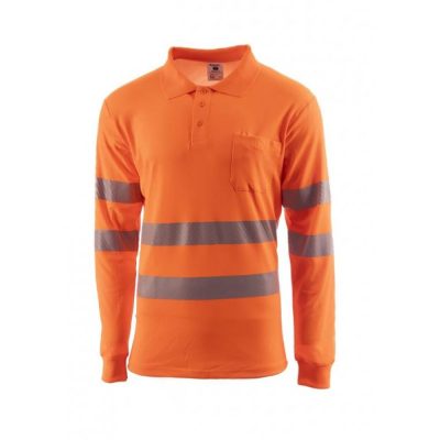 Polo Reflectiva de Manga Larga en Color Naranja- Varias Tallas