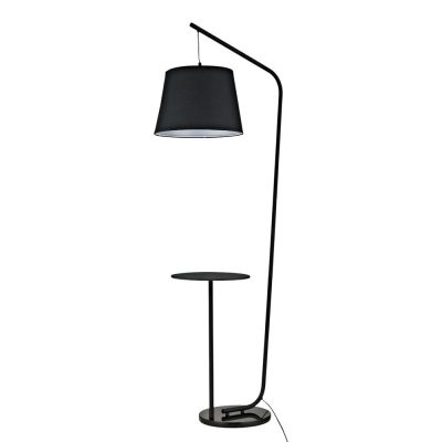 Lámpara de Pie Negra con Mesa Integrada y Base E27 60W