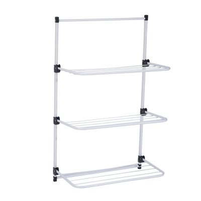 Tendedero de Puerta Metálico Plegable con 3 Niveles Color Blanco