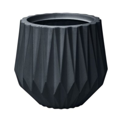 Maceta Origami Redonda de Polietileno 30 cm Capacidad 15.5 Litros Color Negro
