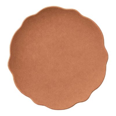 Plato de Postre de Melamina con Borde Ondulado 7.5 Plg Resistente para Mesa Color Caramelo