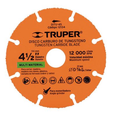 Disco Multimaterial de Carburo de Tungsteno 4 1/2 plg
