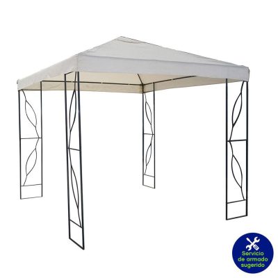 Toldo con Columnas Metálicas 2.5 x 2.5 Metros Color Beige