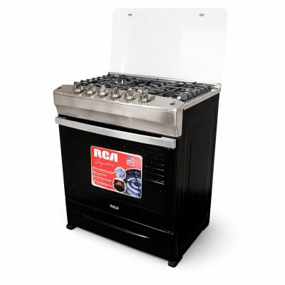 Estufa a Gas de 30 plg de 5 Quemadores con Horno Acero Inoxidable Color Negro