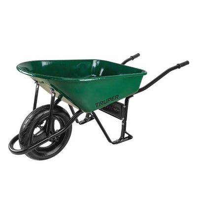 Carretilla de Metal Verde con Llanta Imponchable 4.75 Pies³