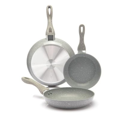 Set de 3 Sartenes Antiadherentes Reforzados Color Gris