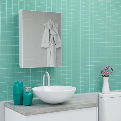 Gabinete Botiquín de Plástico para Baño con Espejo 31x36x13 cm Color Blanco