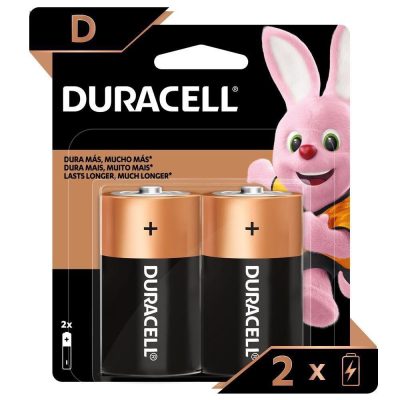 Set de 2 Baterías Alcalinas Tipo D Duracell