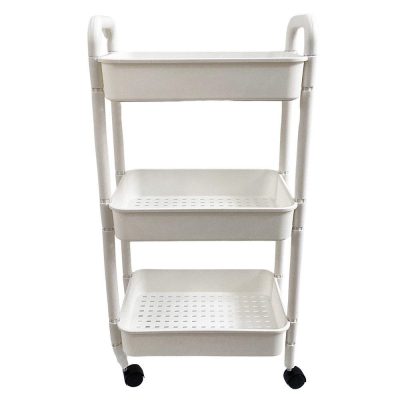 Organizador de Plástico Blanco 3 Niveles con Ruedas