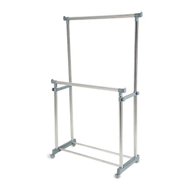 Colgador para Ropa Doble Ajustable Color Plateado