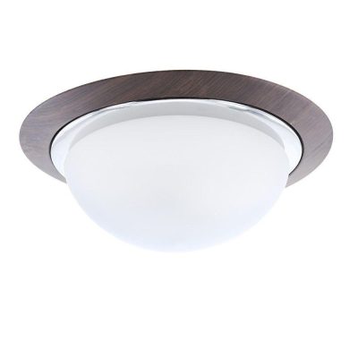Plafón De Techo Redondo Blanca/Base Chocolate 24.5Cm 1Bombillox60Wmax - Zlumini