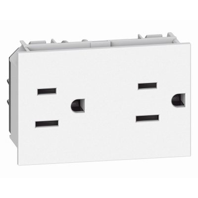 Tomacorriente Dúplex TR 15 A con 3 Módulos en Color Blanco