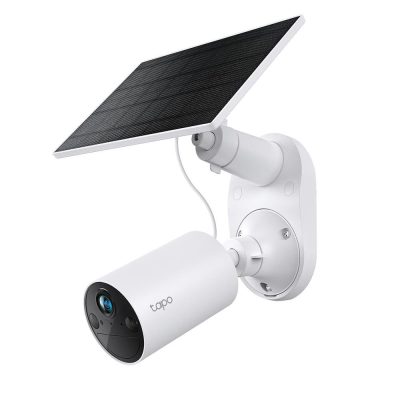 Cámara de Seguridad Exterior C410 KIT WiFi 2K con Panel Solar y Visión Nocturna en Color Blanco
