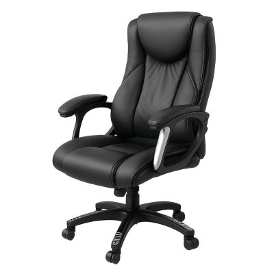 Silla de Oficina Giovanni de Cuero Sintético Color Negro