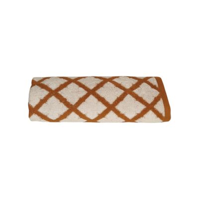 Toalla Diseño Jacquard Rombos Color Terracota - Varios Tamaños