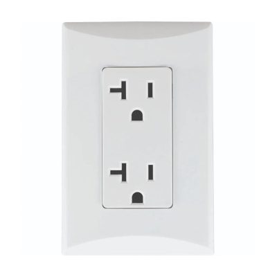 Tomacorriente Doble con Placa de 20 A y 125 V en Color Blanco