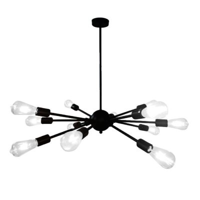 Lámpara Colgante Celaeno I de Metal de 12 Luces E27 1.21 Metros Color Negro