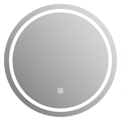Espejo LED Redondo 60 Cm con Luz Integrada y Botón Táctil para Baño y Tocador