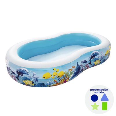 Piscina Inflable Familiar Diseño Vida Marina 2.62 x 1.57 x 0.46 Metros - Presentación Surtida