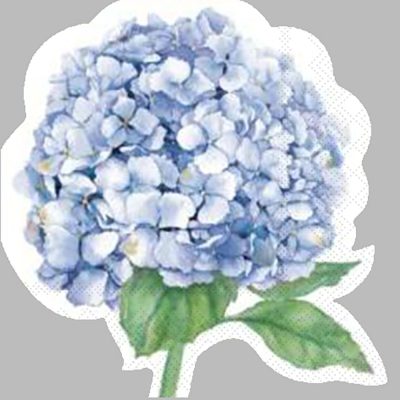 Set de 20 Servilletas de Papel 33 x 33 cm de 3 Capas con Hortensia Azul