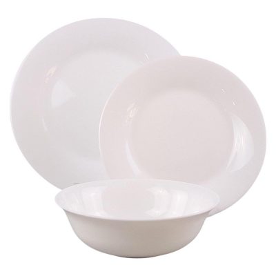 Set de Vajilla Opal de Vidrio de 18 Piezas Color Blanco