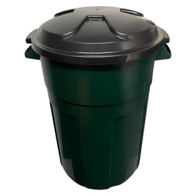 Basurero Plástico con Tapadera Hermética Color Verde 70 Litros