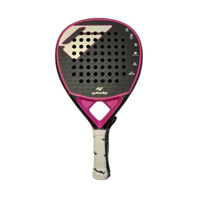Pala de Pádel de Fibra de Carbono Negro con Fucsia