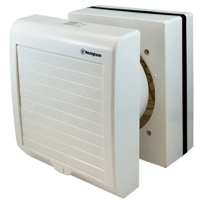 Extractor de Aire de 6 Plg con Persiana Automática y Flujo de 280 m³/h para Techo y Pared Blanco
