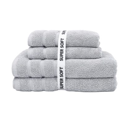 Set de 4 Toallas Qdry para Baño Color Gris