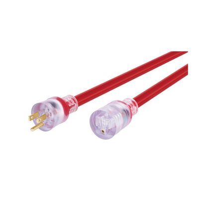 Extensión Eléctrica Reforzada Aterrizada 15 Metros con Calibre 12 AWG en Color Rojo