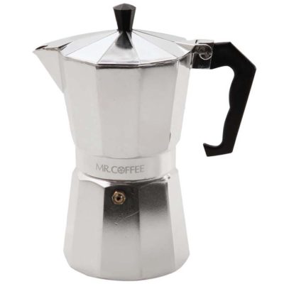 Cafetera Brixia para Espresso Tipo Italiana de Aluminio para 6 Tazas Color Plateado