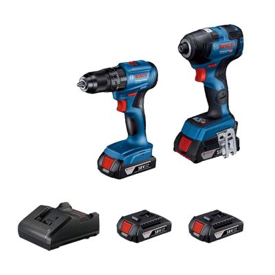 Taladro Percutor 1/2 plg y Llave de Impacto de 18 V Set con Batería y Cargador