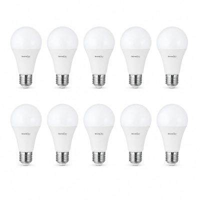 Set de 10 Focos LED A19 de 13 W Base E27 Luz de Día 6500 K
