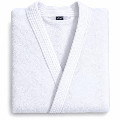 Bata de Baño Mangas ¾ Unisex Color Blanco Talla M