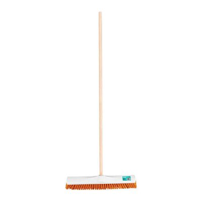 Escoba con Cerdas Suaves Naranja 50 Cm Industrial con Mango de Madera