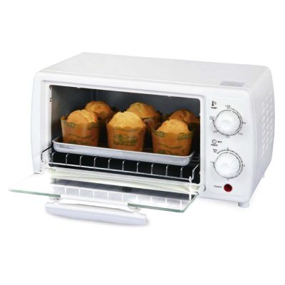 Horno Tostador de 9 L 1000 W con Control de Temperatura y Temporizador Color Blanco