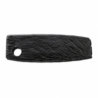 Bandeja Rectangular Slate de 32.4 Cm con Orificio Color Negro