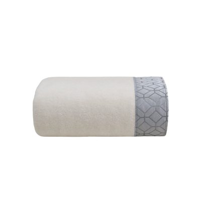 Toalla con Borde Decorativo Color Gris - Varios Tamaños
